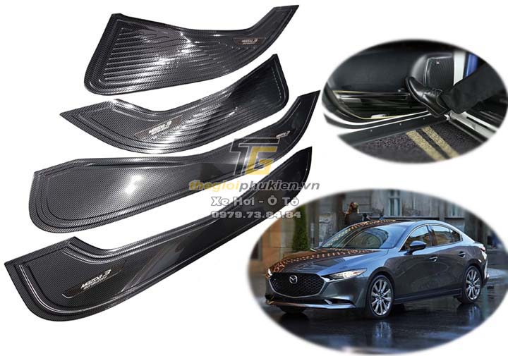Bộ ốp vân Carbon Tapli, Táp li cửa dành cho xe Mazda 3 2020