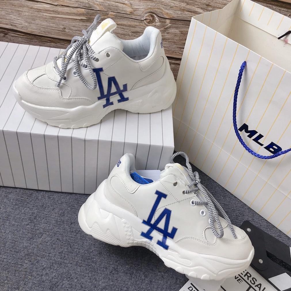 Giày MLB LA trắng nam nữ hàng đế tách chuẩn 11 Full Box - Giày thể thao sneaker nam nữ độn đế tăng chiều cao