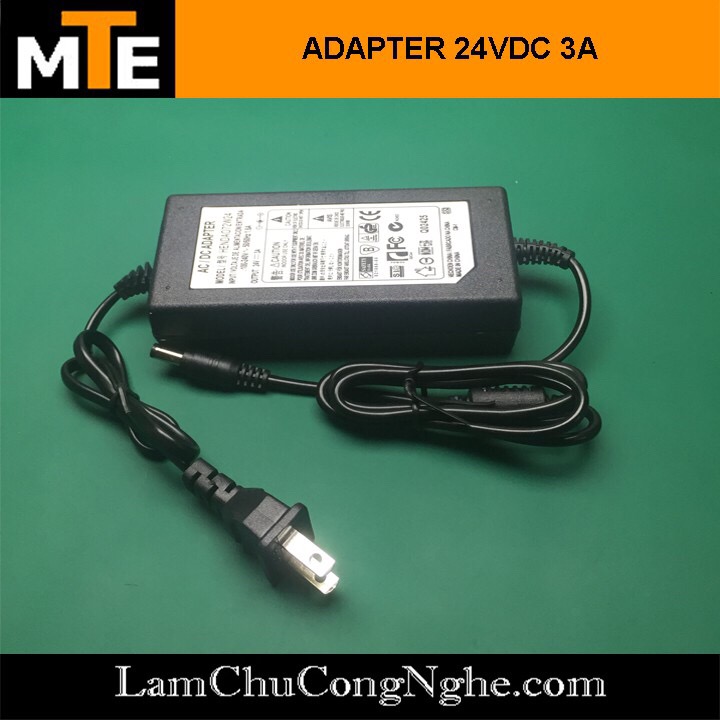 Nguồn adapter 24V 3A jack DC 5.5 x 2.1 mm