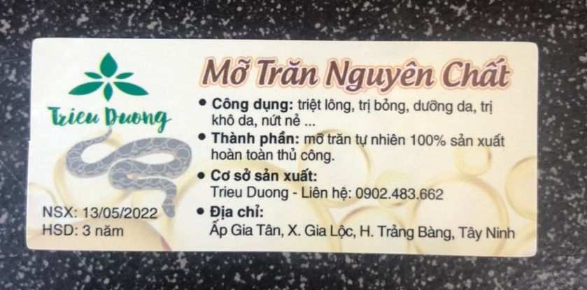 Mỡ trăn nguyên chất Triêu Dương - 10ml