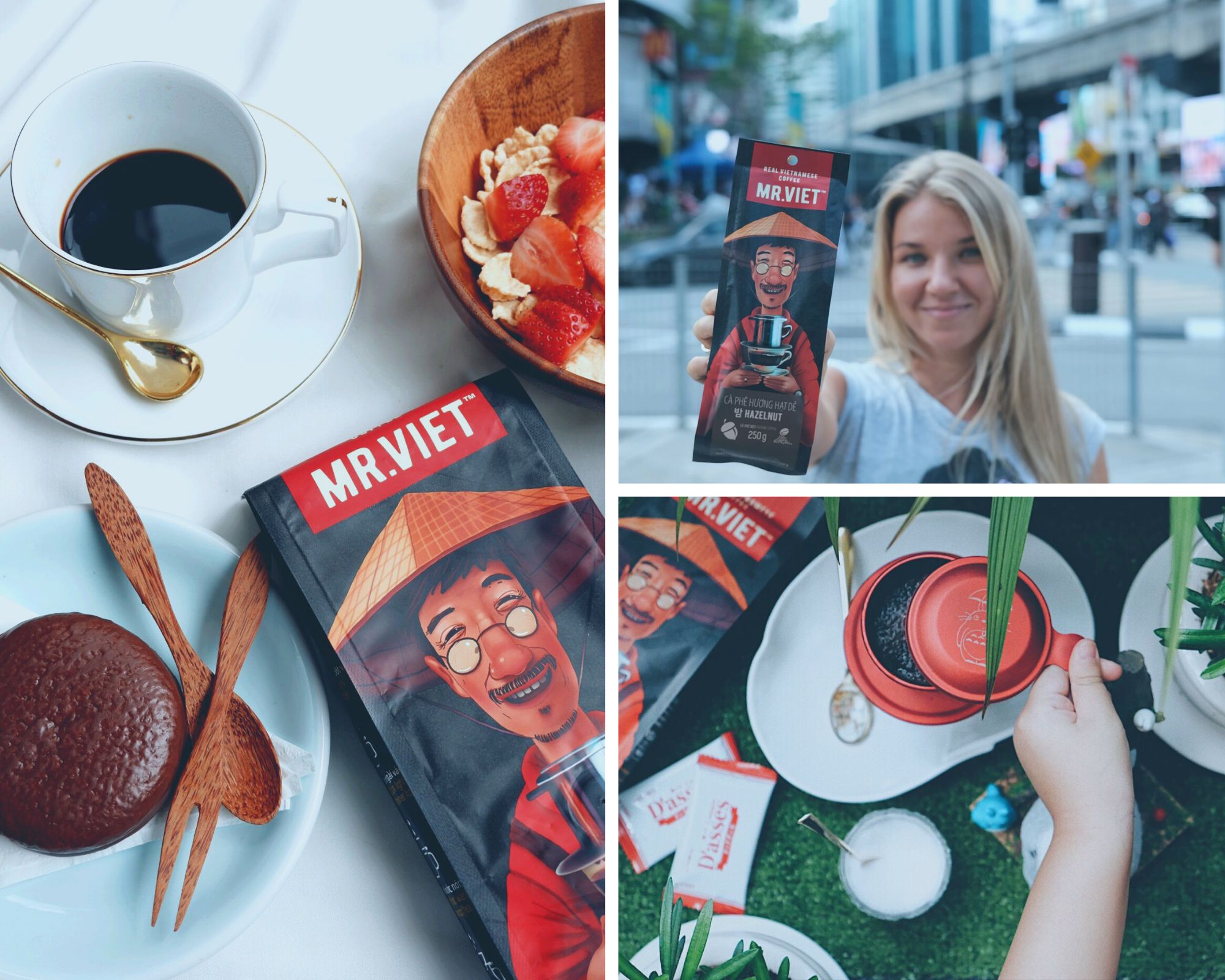 50 GÓI MR.VIET Cà Phê Hương Hạt Dẻ - Cà Phê Rang Xay Túi 250g (MR.VIET Hazelnut - Ground Coffee 250g Bag)