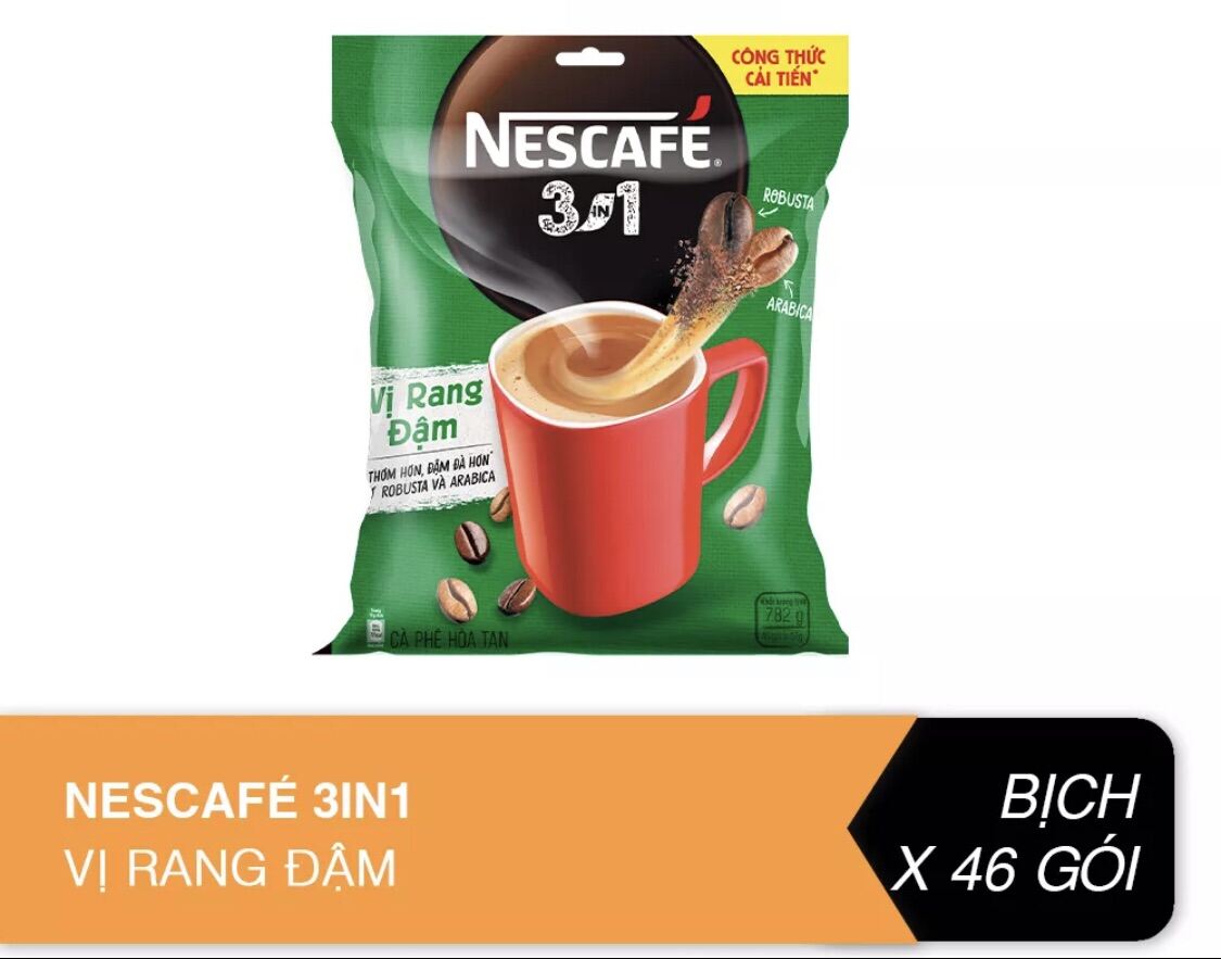 TÚI 46 GÓI 17G NESCAFE ĐẬM VỊ CÀ PHÊ(xanh)