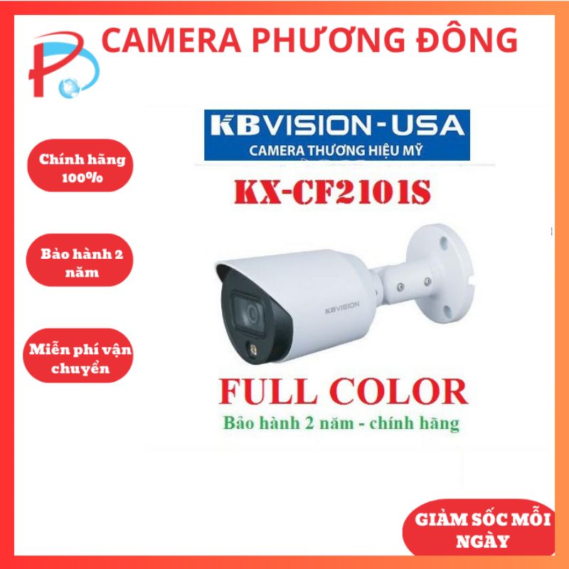 Camera tvi 4 in 1 kbvision kx-cf2101s 2.0 megapixel full-color starlight - hàng chính hãng