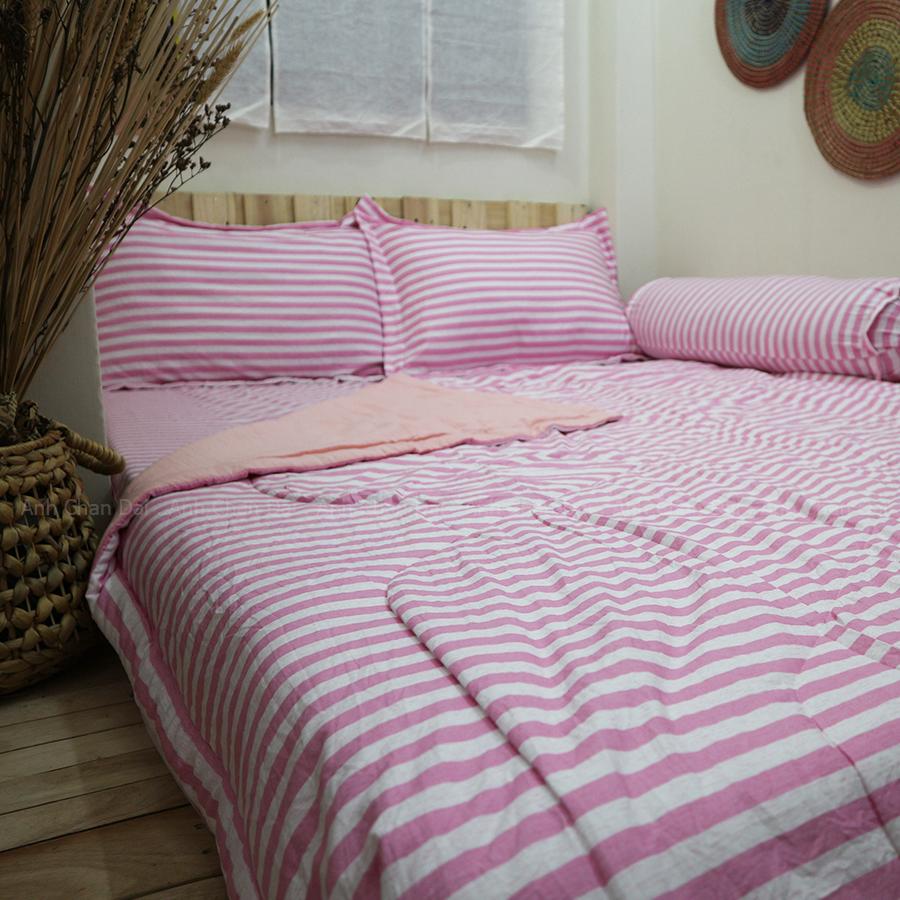 Bộ Ga Gối Cotton Đũi Hàn Quốc - ACD 009