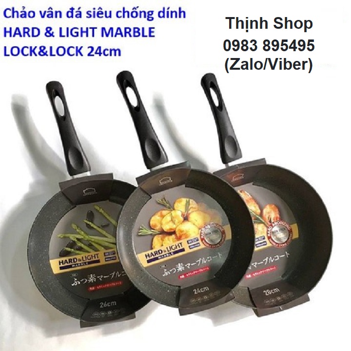 [HCM]chảo vân đá đáy từ lock&lock - chảo vân đá hard&light marble lock&lock
