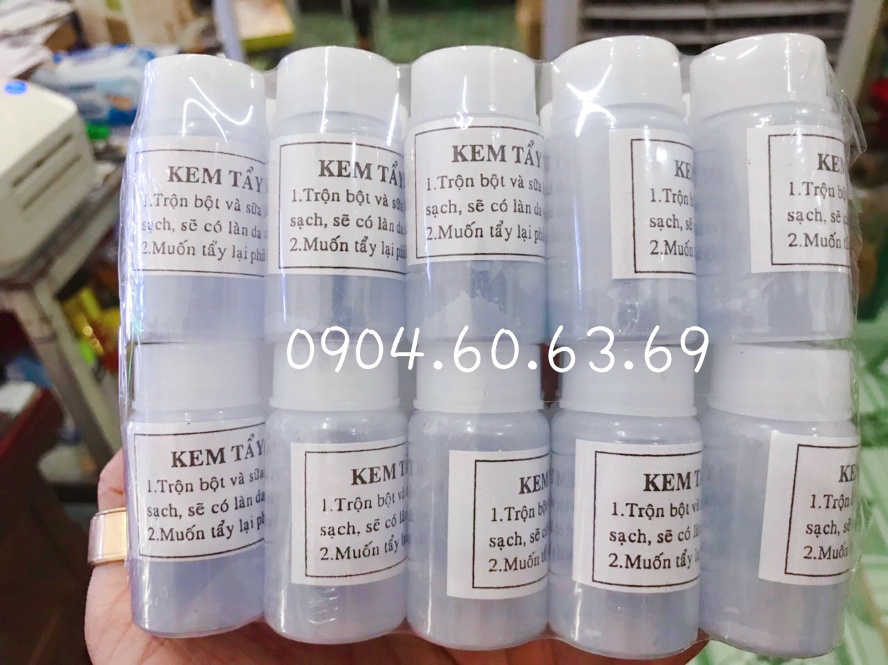 lố 10 cặp bột kem  tẩy trắng da cấp tốc