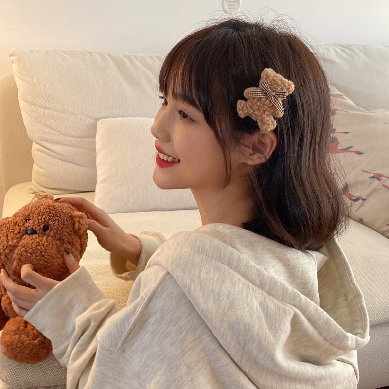 🌸kẹp tóc & Plush gấu kẹp tóc dễ thương bên kẹp tóc YINSAF🌸