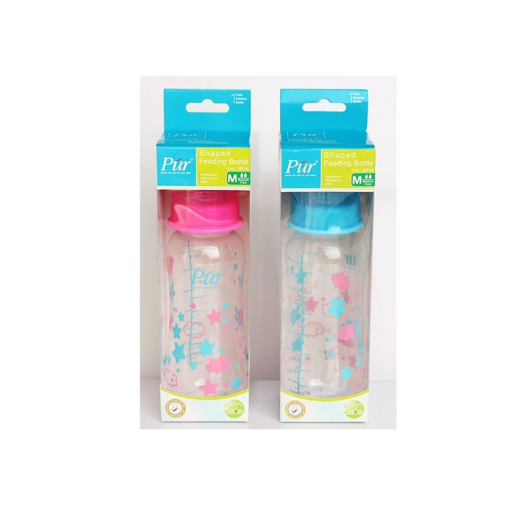 Bình sữa cổ thường thân thon có eo Pur 240ml