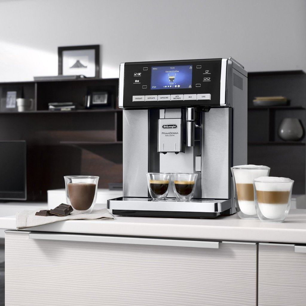 Máy Pha Cà Phê Tự Động Delonghi Primadonna Esam 6900, Delonghi Coffee Maker, Máy Pha Cafe, Cappuccino, Espresso, Made In Italy, Bảo Hành 12 Tháng