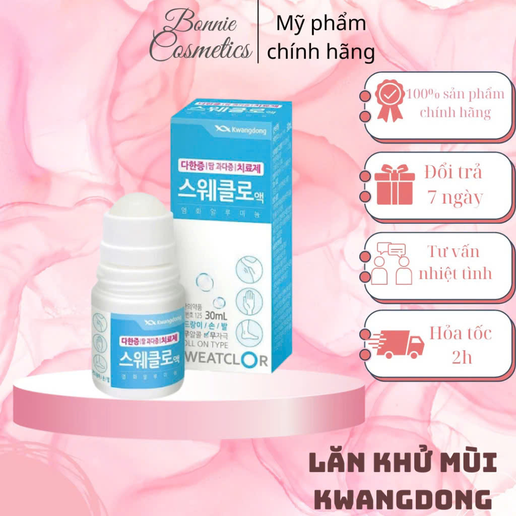Lăn Khử Mùi Kwangdong Sweatclor Giảm Mồ Hôi Và Ngăn Ngừa Mồ Hôi Cánh 30ml