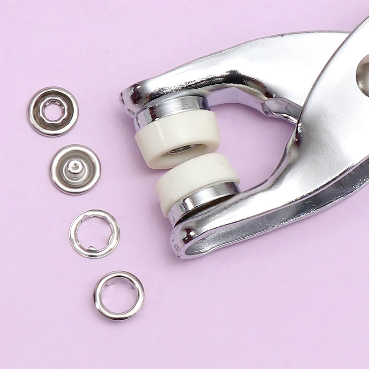 Bộ kìm bấm khuy cúc áo kèm hộp 50/100 chi tiết cúc áo đủ màu tiện dụng, Dụng cụ bấm khuy đa năng - BEAU 4