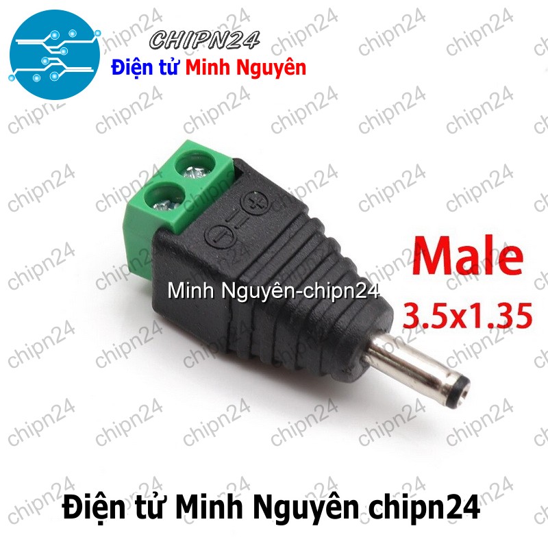[2 cái] (F115) Đầu chuyển Jack DC ra Domino (2.1mm x 5.5mm 2.5mm x 5.5mm 1.35mm x 3.5mm Đực/Cái) - HHH.00284