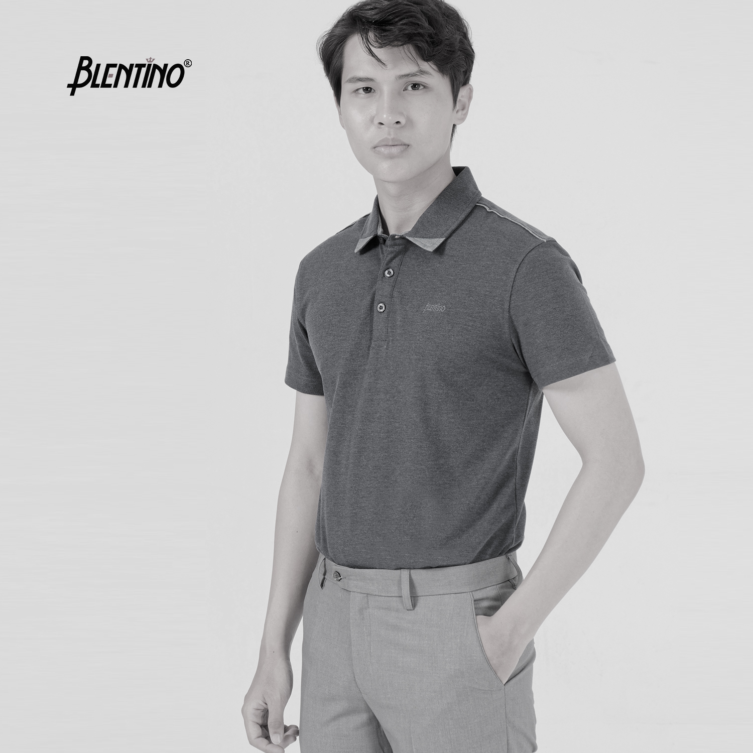 Blentino áo thun polo nam có cổ blentino pl23 - thấm hút mồ hôi, co giãn đa chiều