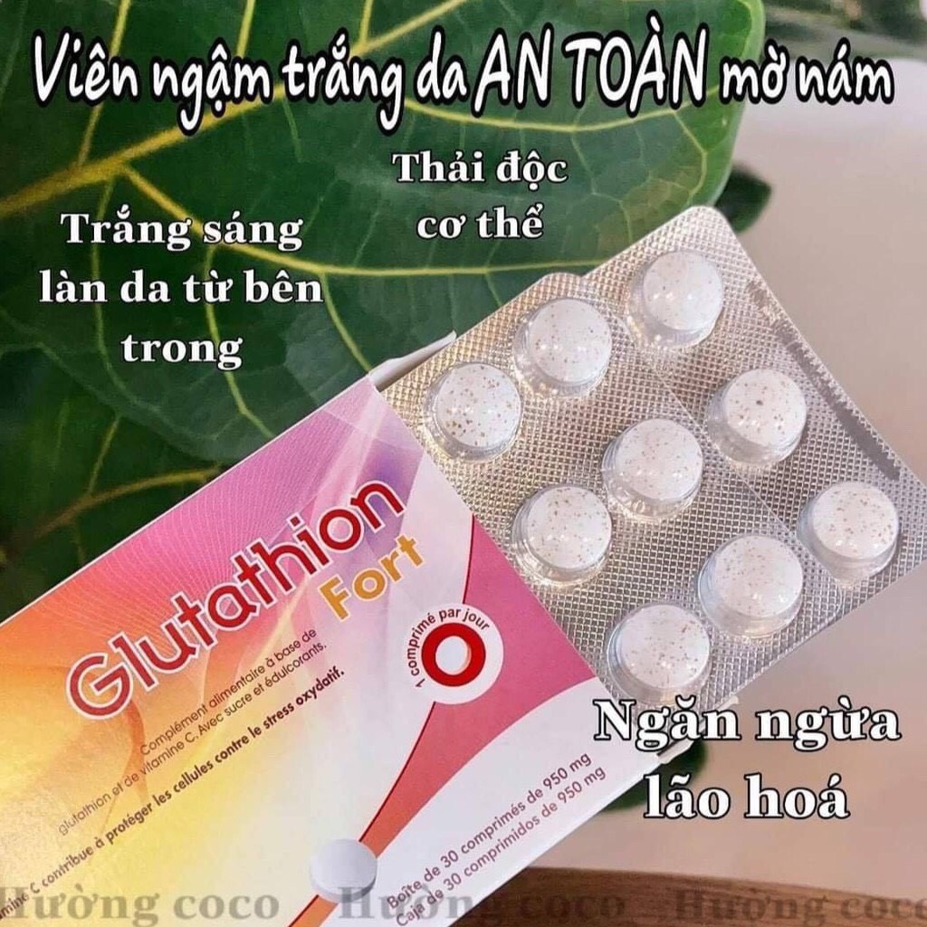 Viên uống trắng da Glutathion Fort Pháp - dạng ngậm