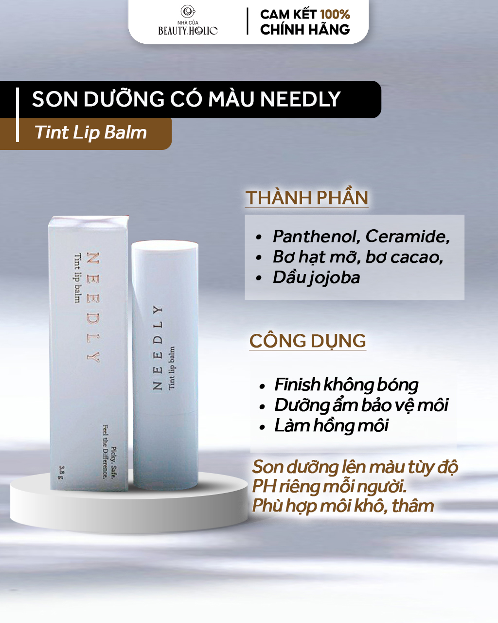 [HCM][Nhacuabeautyholic] Son dưỡng môi NEEDLY Tint Lip Balm