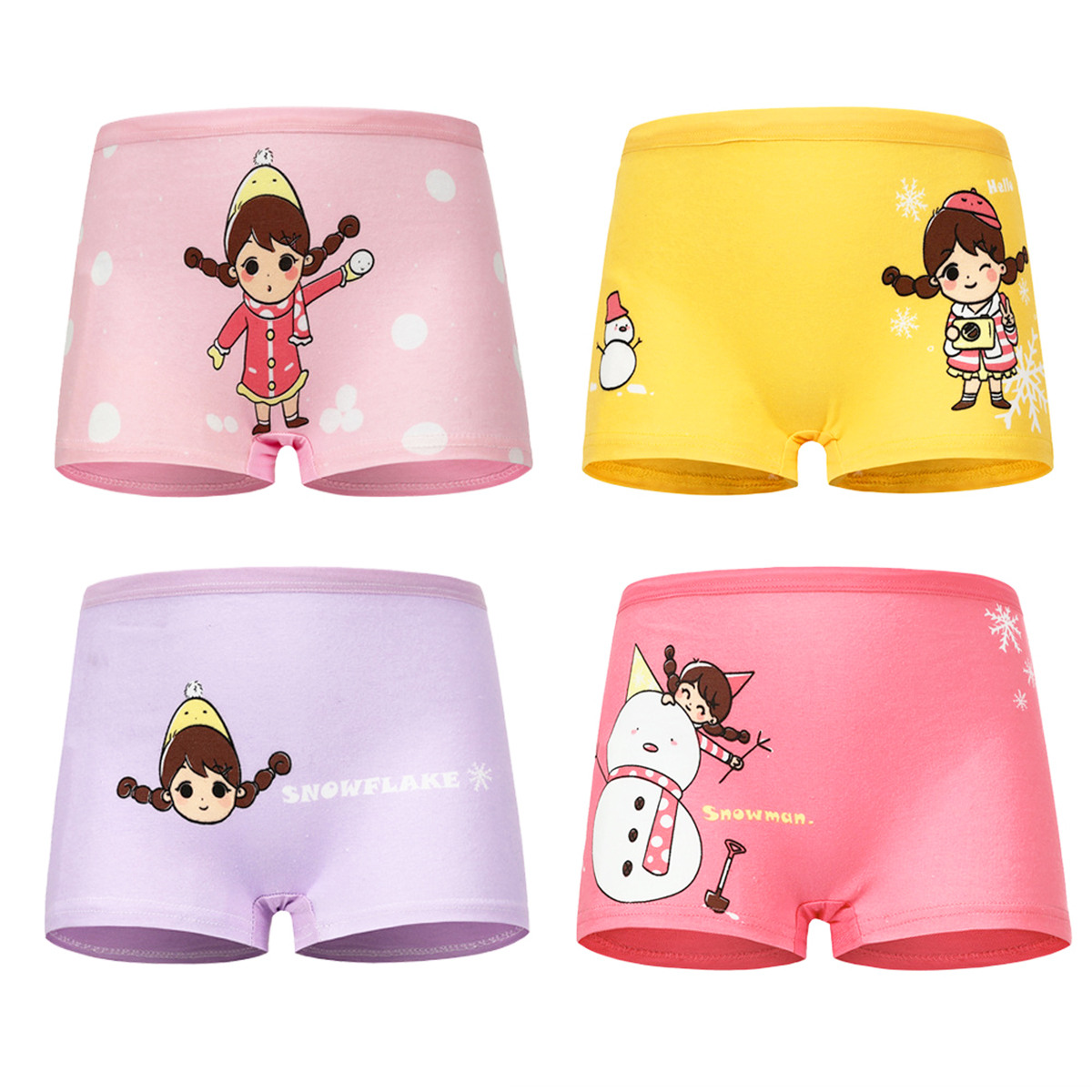 Quần chip bé gái, Quần chip đùi cotton cao cấp cho bé 2-12 tuổi hình hươu cao cổ đủ màu sắc tươi vui BBShine – C017
