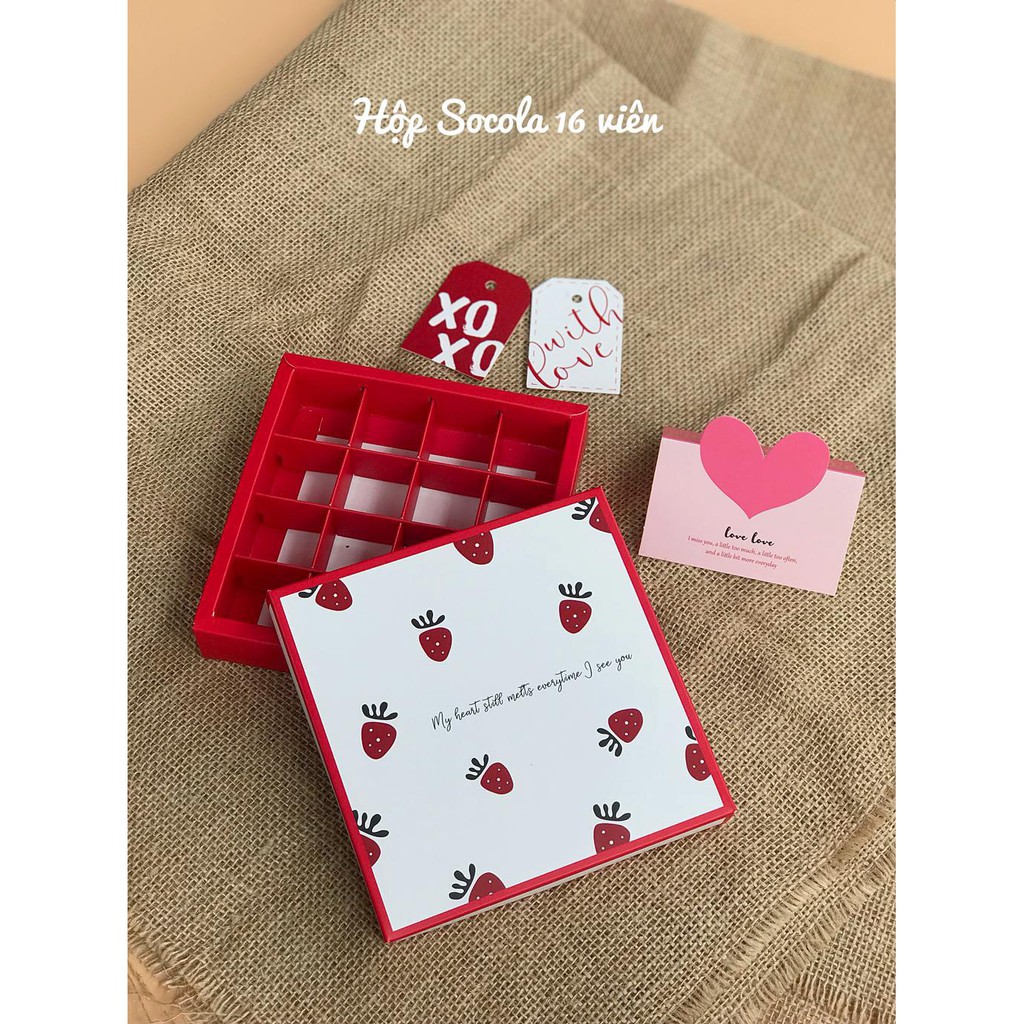 Hộp Đựng Socola 9 Viên Các Mẫu - Đỏ Forever