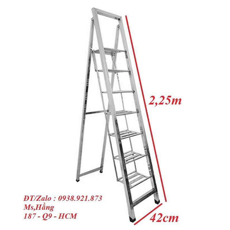 [HCM] - Thang Xếp INOX 7 Bậc Hộp Vuông 38 mm - Mã: THIV7A –