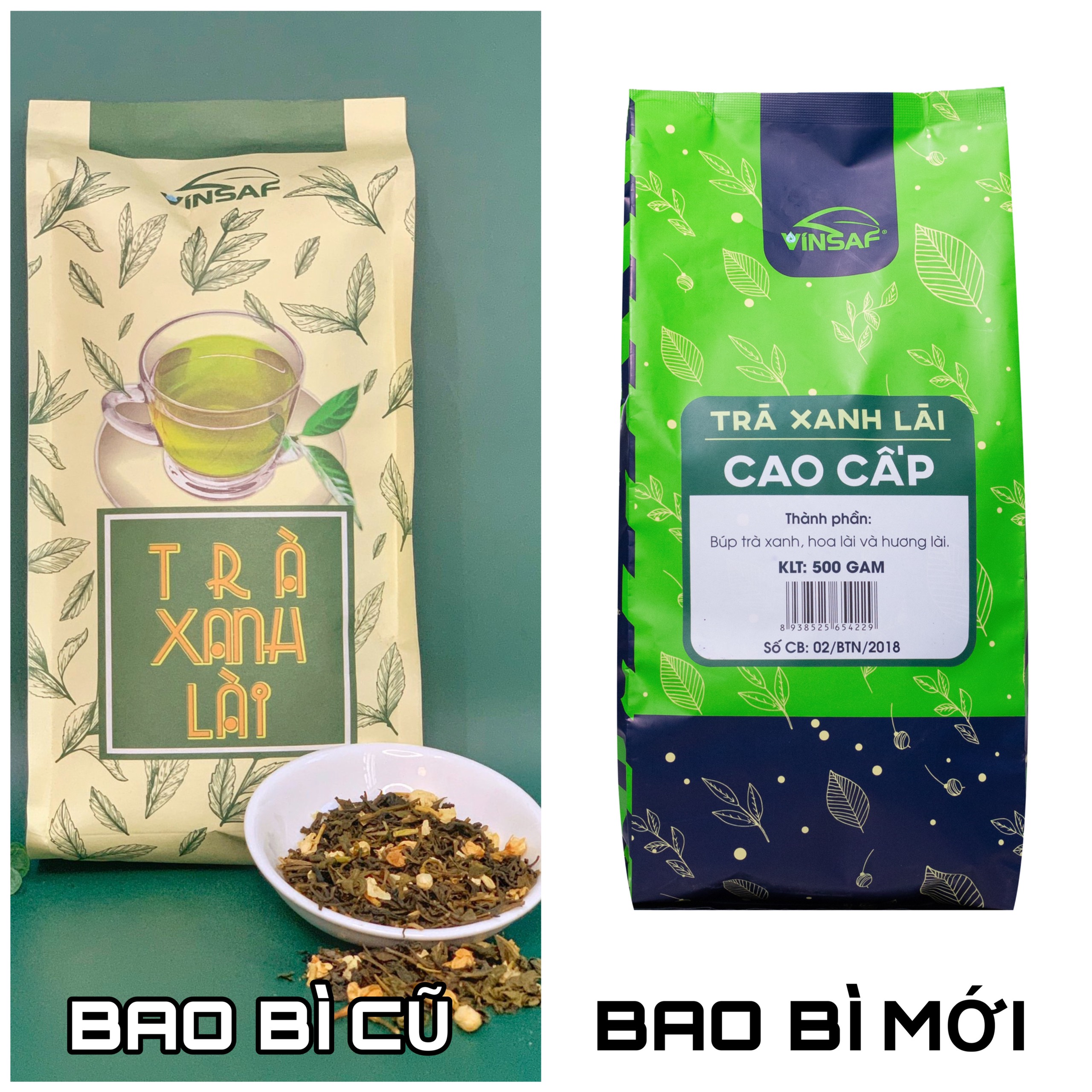 [HCM]Trà Xanh Lài Cao Cấp VINSAF 500G