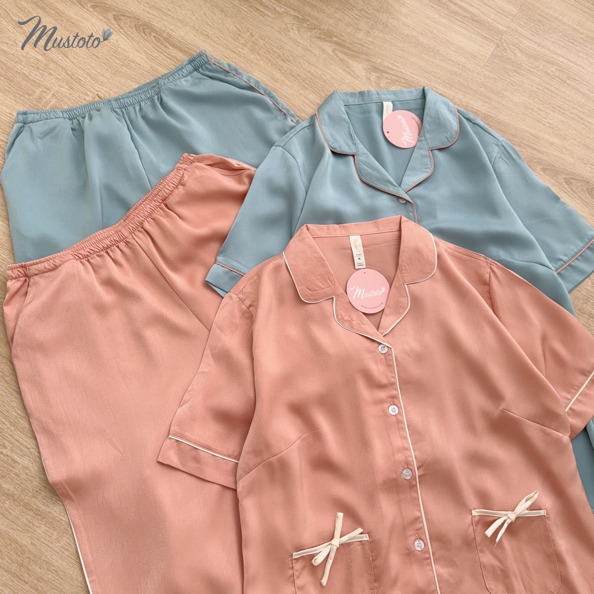 Bộ Đồ Mặc Nhà Pijama Lụa Dài Mustoto (MB18)