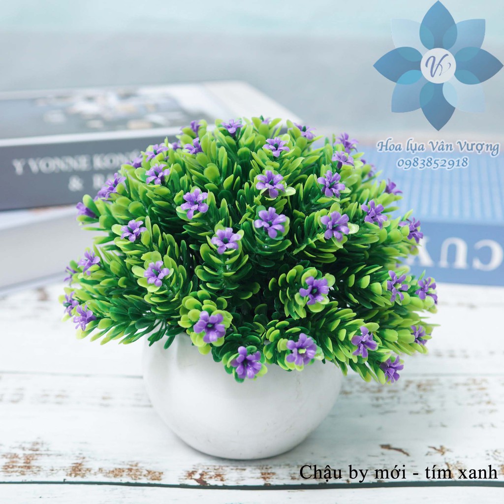 Hoa Lụa Để Bàn, Chậu Hoa Giả Trang Trí Chậu By