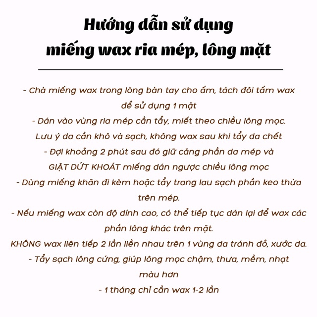 Miếng wax ria mép, lông mặt Veet & Velvet