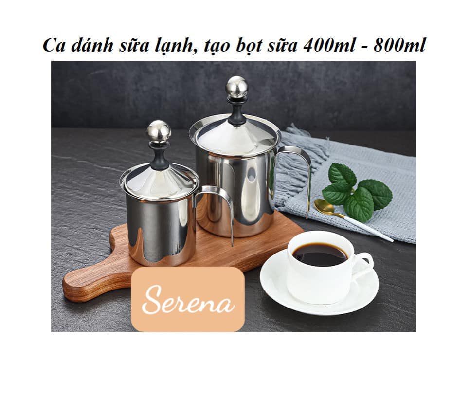 Ca inox - sục sữa lạnh tạo bọt 400ml - 800ml