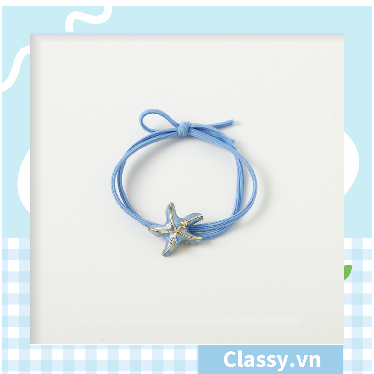 Classy Dây chun buộc tóc, cột tóc chất liệu bền dai, họa tiết cá đại dương ngộ nghĩnh, xinh xắn cho bạn nữ PK548