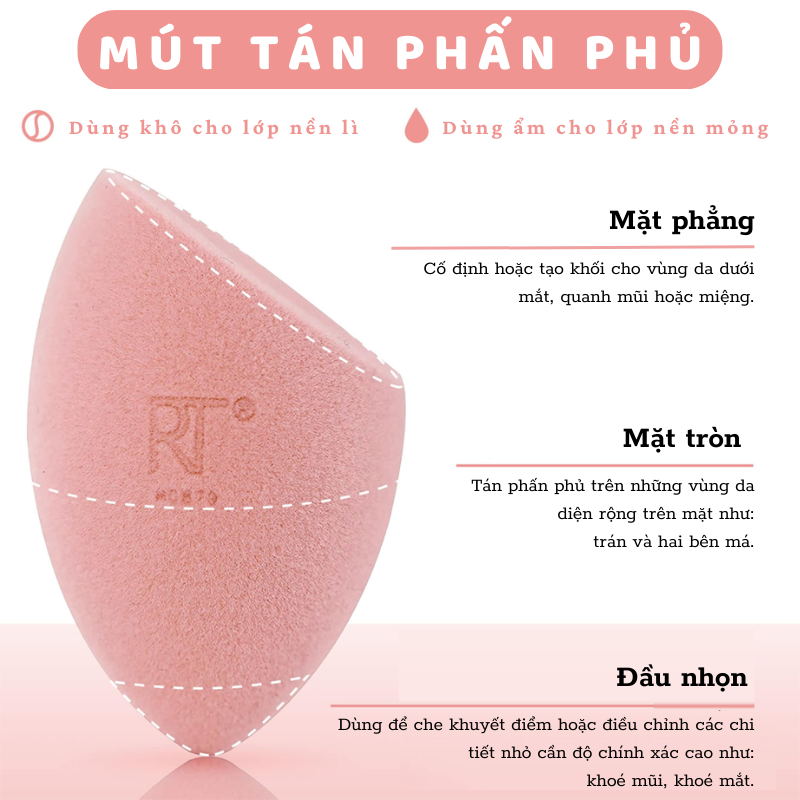 Mút tán phấn phủ RT Real Techniques Miracle Powder Sponge