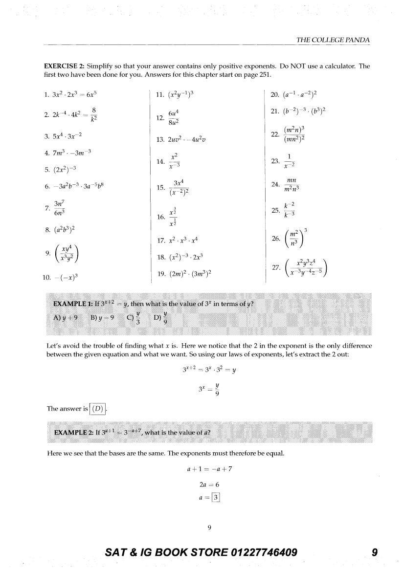 The College Panda's SAT Math Advanced Guide and Workbook 2nd edition  (Sách đen trắng)