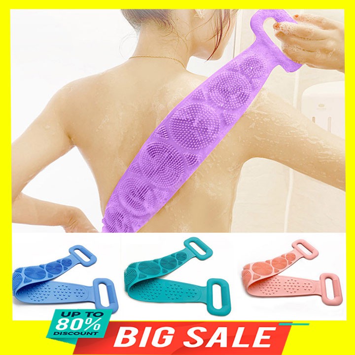 Đai tắm kì lưng silicol 2 mặt tạo bọt, kì ghét