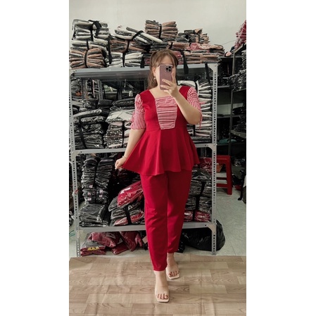 Bộ mặc nhà Bigsize 68kg-95kg(mẫu 9tất phối caro)