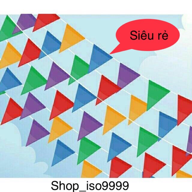 Combo 5 dây cờ đuôi nheo,cờ dây tam giác vải sanh