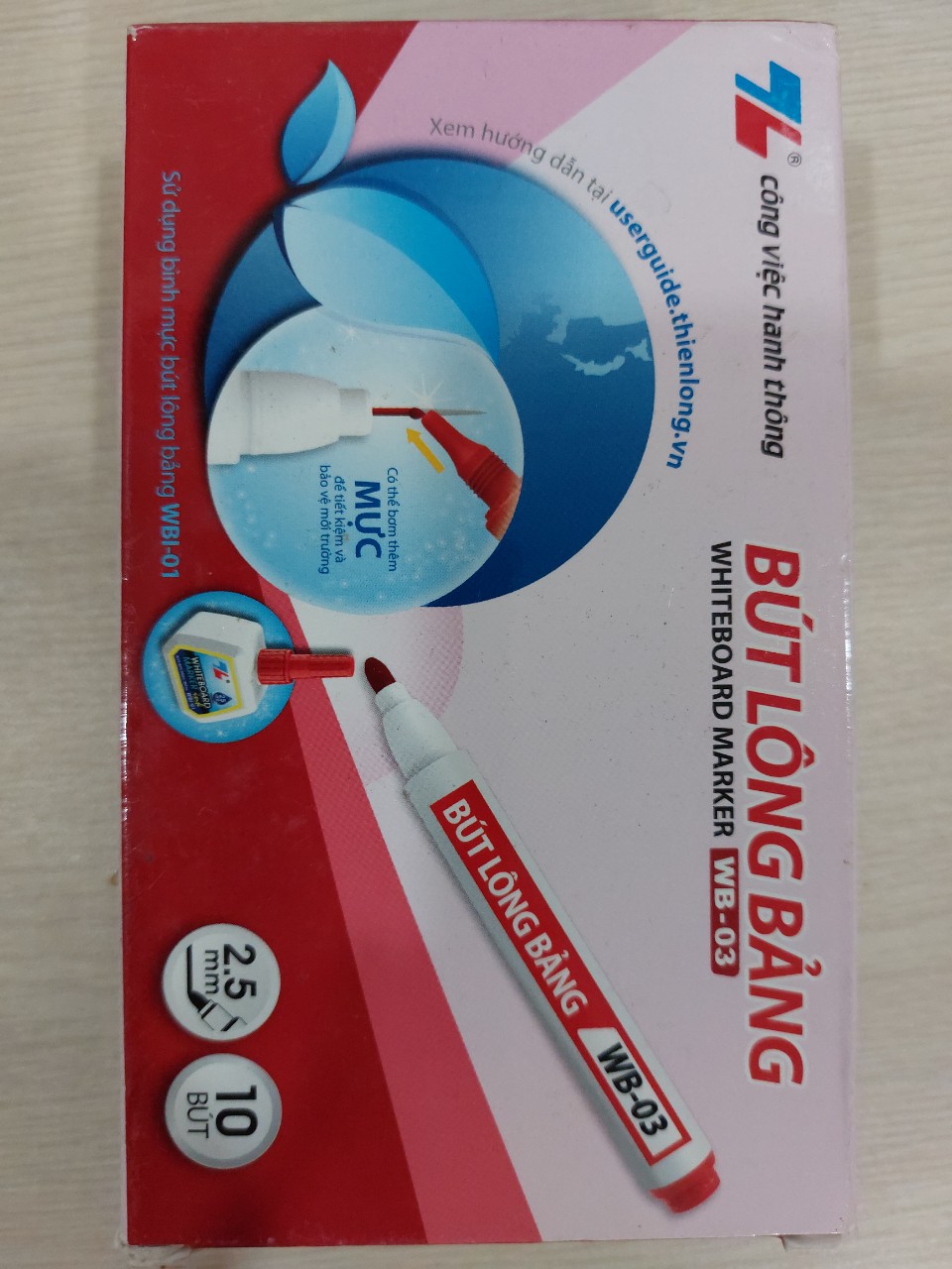 [HCM] Hộp 10 cây bút lông viết bảng Thiên Long WB-03 chính hãng