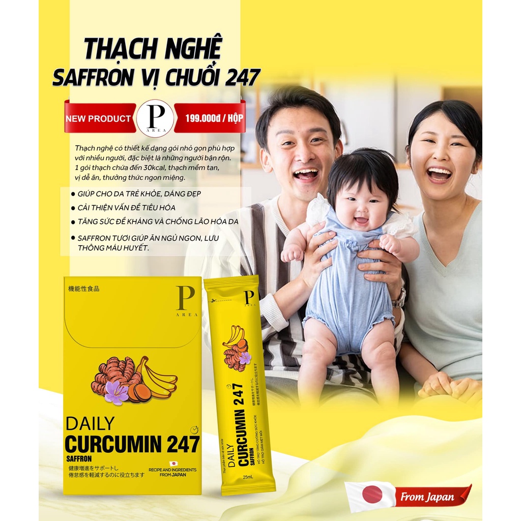 [Chính Hãng loại 1]Thạch Nghệ Saffron Vị Chuối 247 Nano Japan