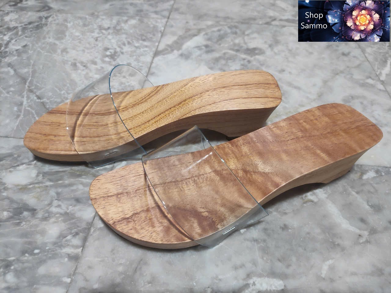 Guốc Gỗ Guốc Mộc Cao 5 Phân Quai Nhung 2 Lớp ( Có đóng thêm đế cao su )