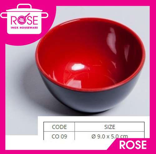 COMBO 10 Chén Nhựa Melamine Hai Lớp Đỏ Đen FATACO CAO CẤP