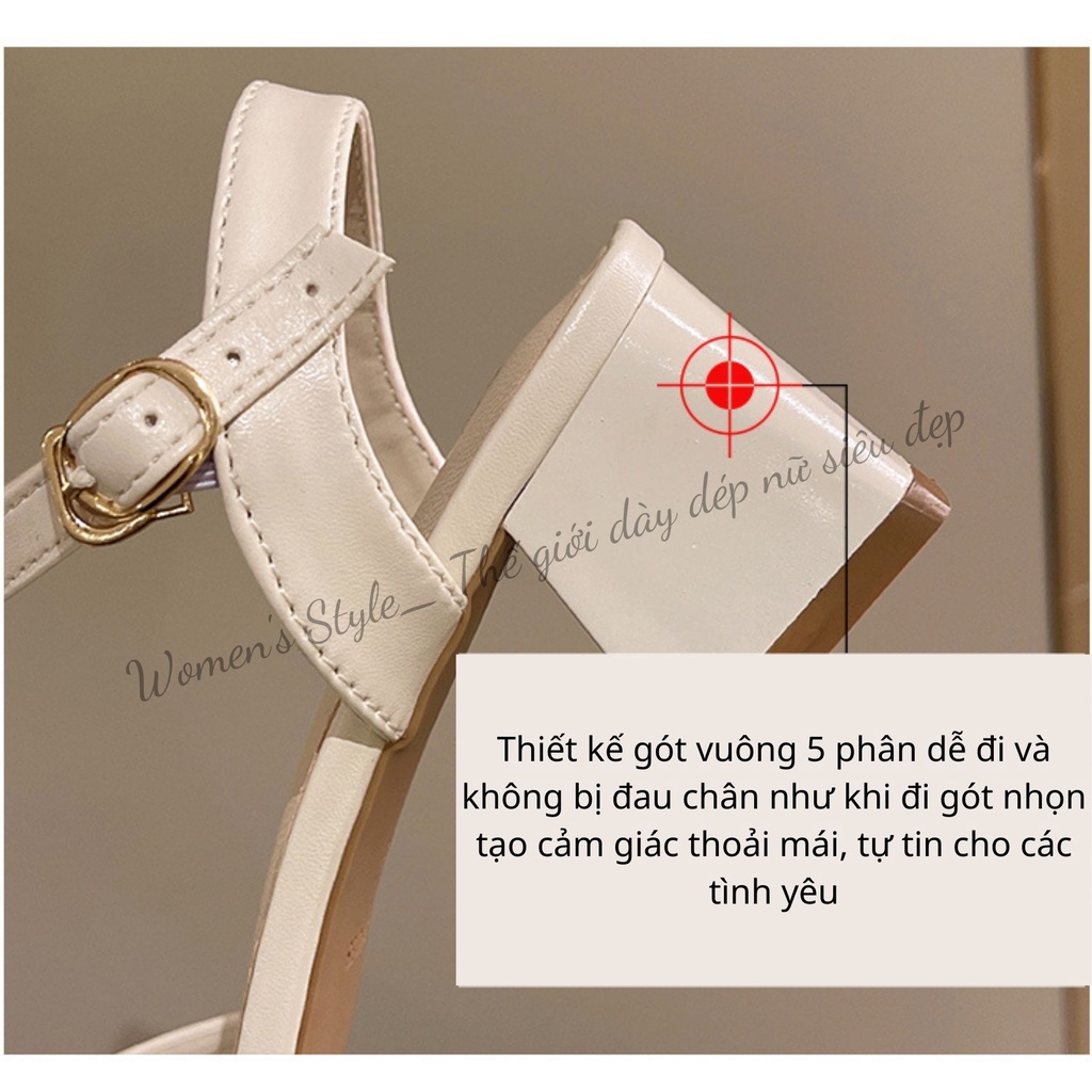 Giày cao gót nữ 5 phân Womenstyle phong cách Pháp quai hậu phù hợp với các buổi tiệc đi chơi chuẩn size 35-39 TD21