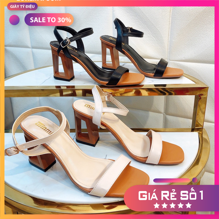 Sandal Gót Khoét 7P Quai Mảnh