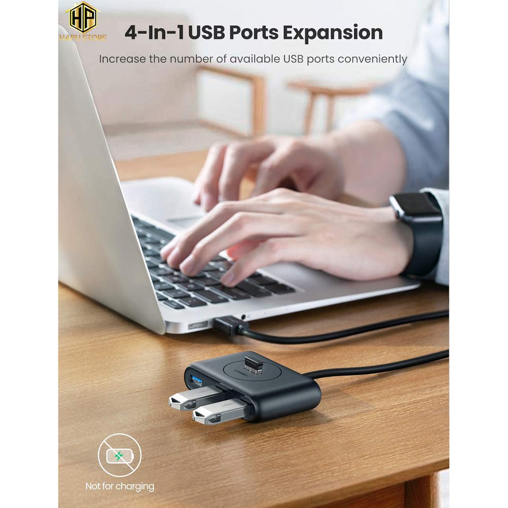 Bộ chia 4 cổng USB 3.0 Ugreen 20291 dài 1m  - Hapuhouse
