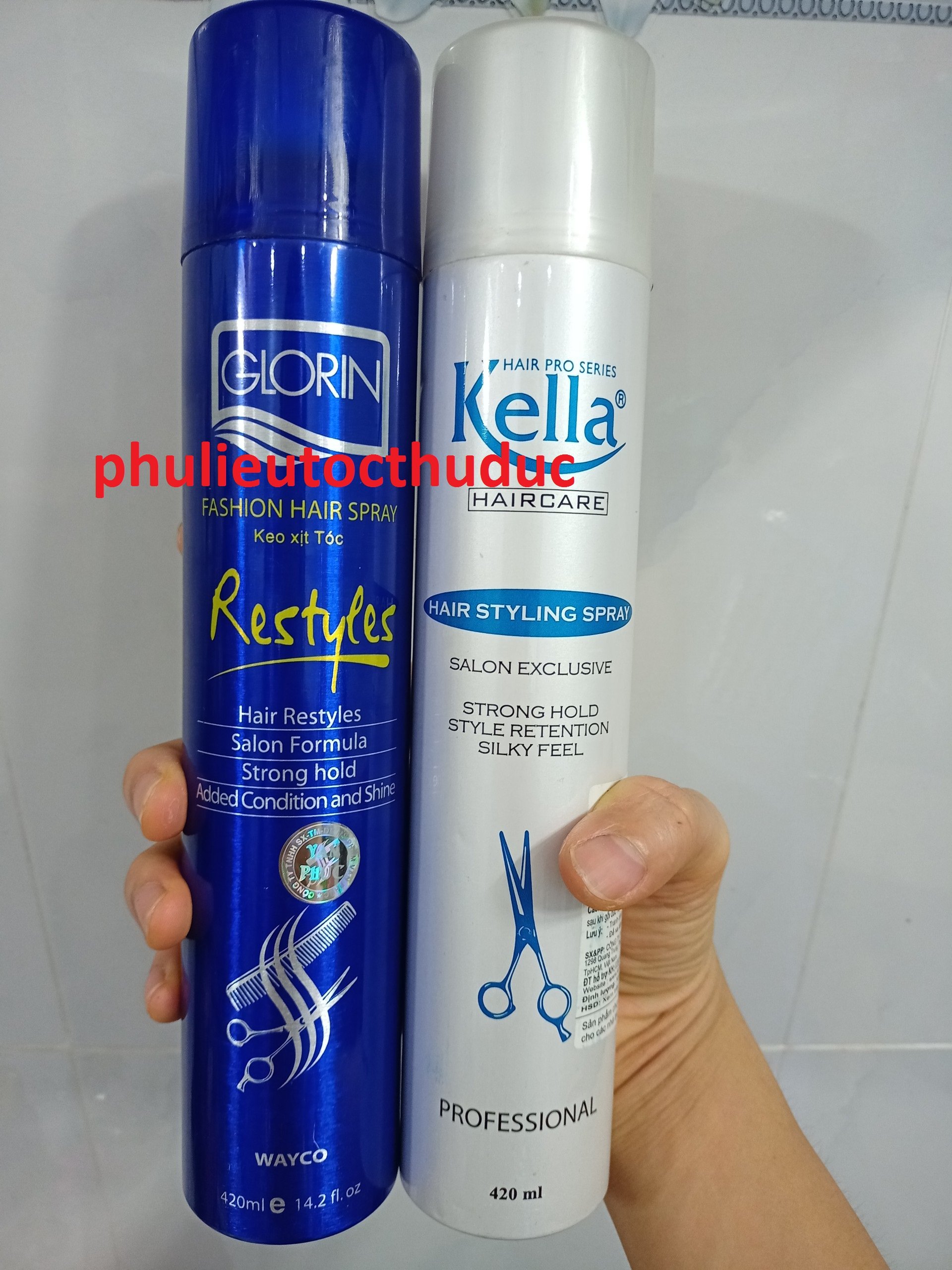 Keo xịt cứng tóc Glorin/ Kella dùng để cố định tóc trang điểm dự tiệc, trang điểm cô dâu - Phụ liệu tóc Thủ Đức