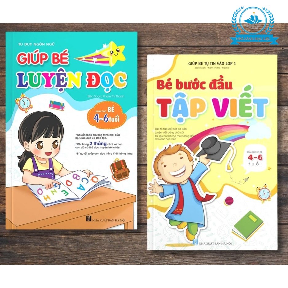 Sách - bộ 2 cuốn giúp bé luyện đọc, tập viết - chuẩn bị cho bé tự tin vào lớp 1 - nhà sách học liệu
