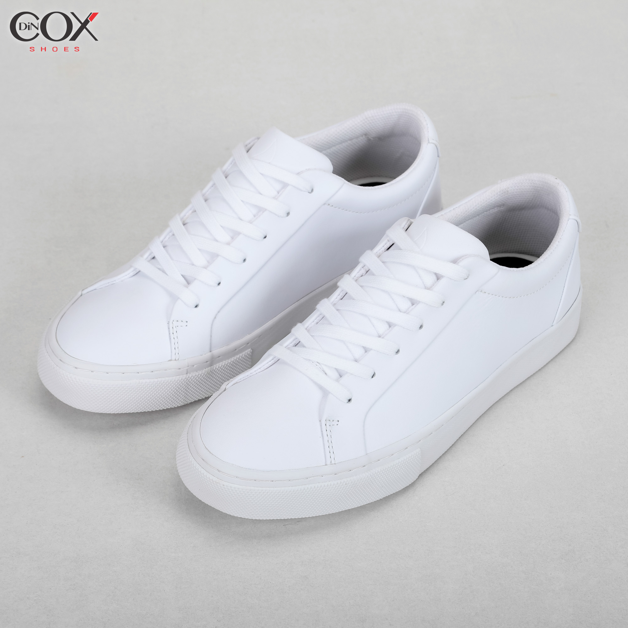 Giày thể thao Nam da bò DINCOX Shoes - D20 White, Da bò cao cấp, lớp lót cotton, đế cao su lưu hóa, phù hợp đi làm, đi chơi