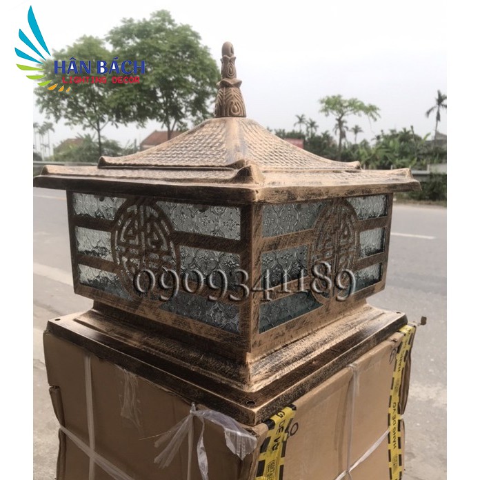 [HCM]ĐÈN TRỤ CỔNG NHÔM ĐÚC D400 MÁI NGÓI