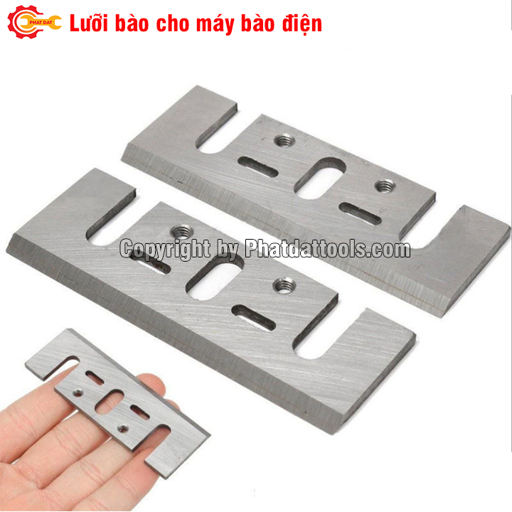 Set 2 luỡi bào gỗ bằng thép gió HSS thay thế phù hợp cho các dòng mày bào điện chuyên dụng