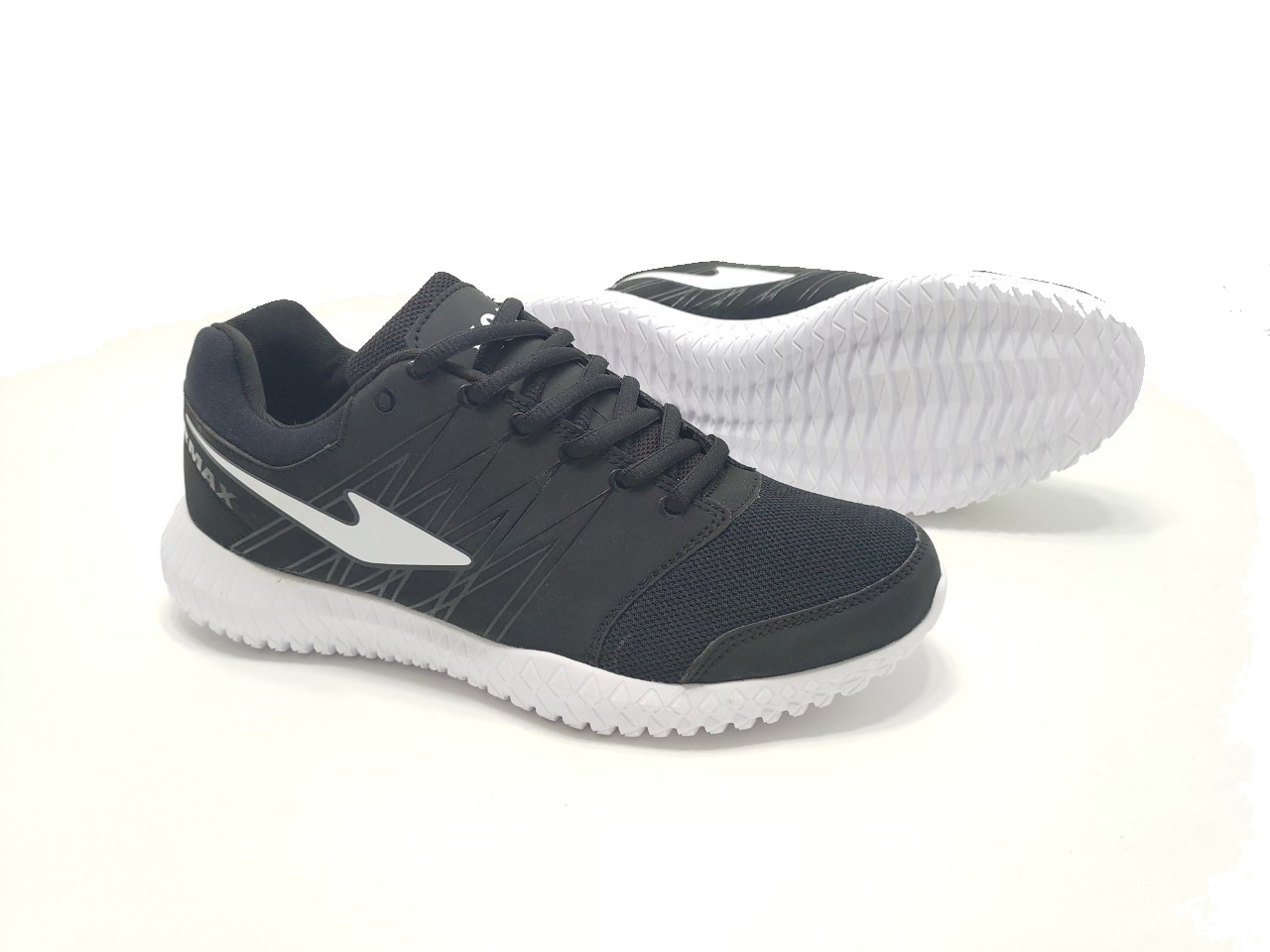 Giày nam thể thao sneaker đen móc trắng MT14
