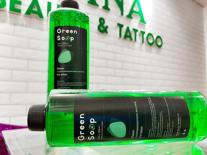 DUNG DICH VỆ SINH HÌNH XĂM GREEN SOAP 500ML