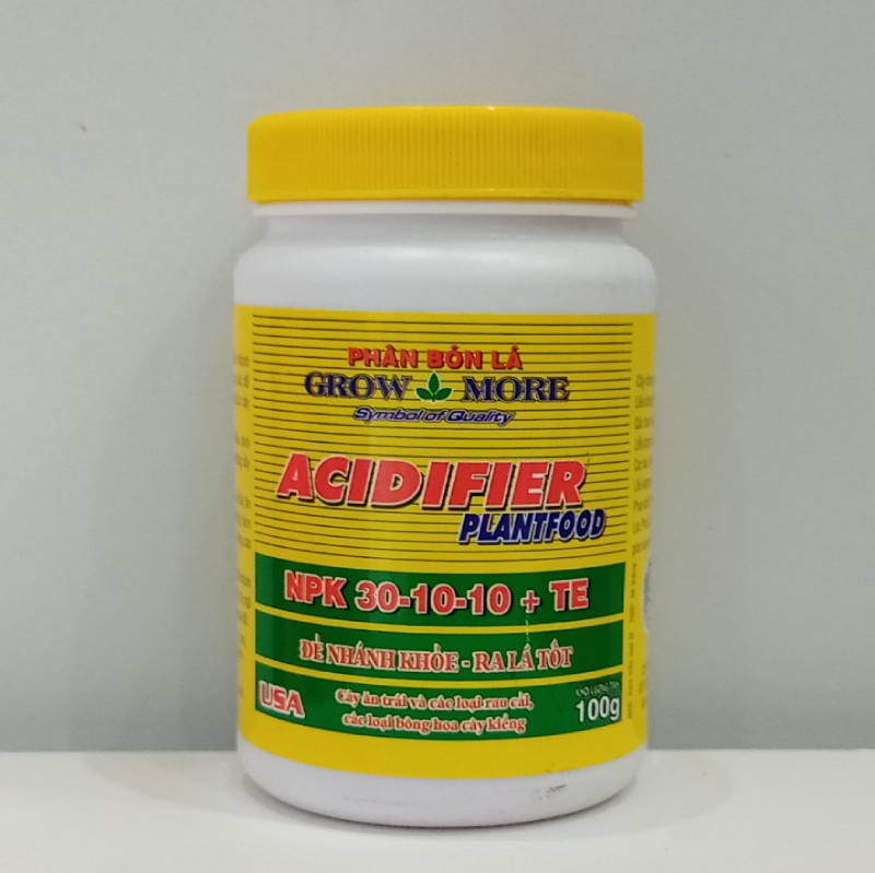 PHÂN BÓN LÁ GROWMORE Acidifier(NPK 30-10-10 + TE) - 100g
