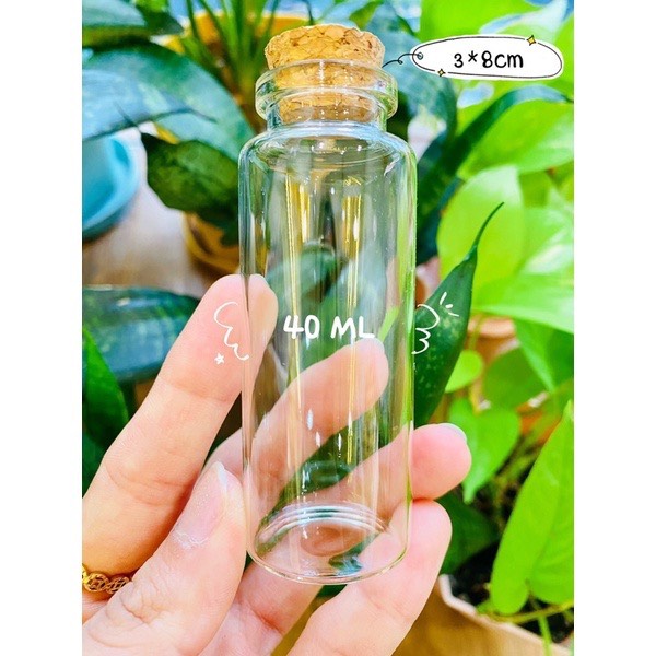 【SET 10】Lọ thuỷ tinh nút bần cao cấp đường kính 3cm【10ml,15ml,20ml,25ml,30ml,40ml,50ml,60ml】