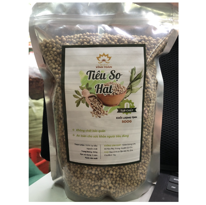 Tiêu Sọ Trắng Hạt Nguyên Chất 100%